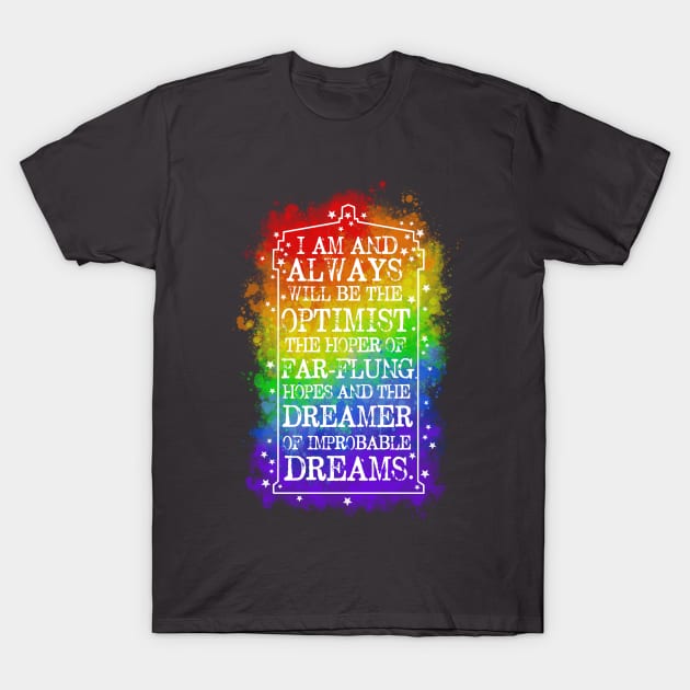 Rainbow Tardis Typography T-Shirt by selandrian